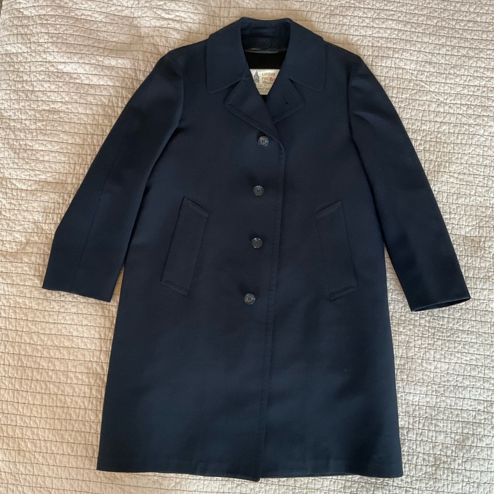 London Fog Navy Blue Single-Breasted Coat